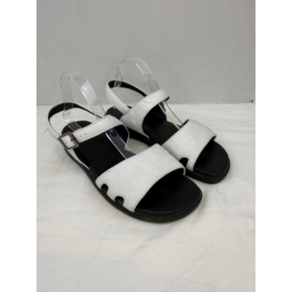Hush Puppies Glade White Leather Slingback Sandals Womens 11W Made in Brazil